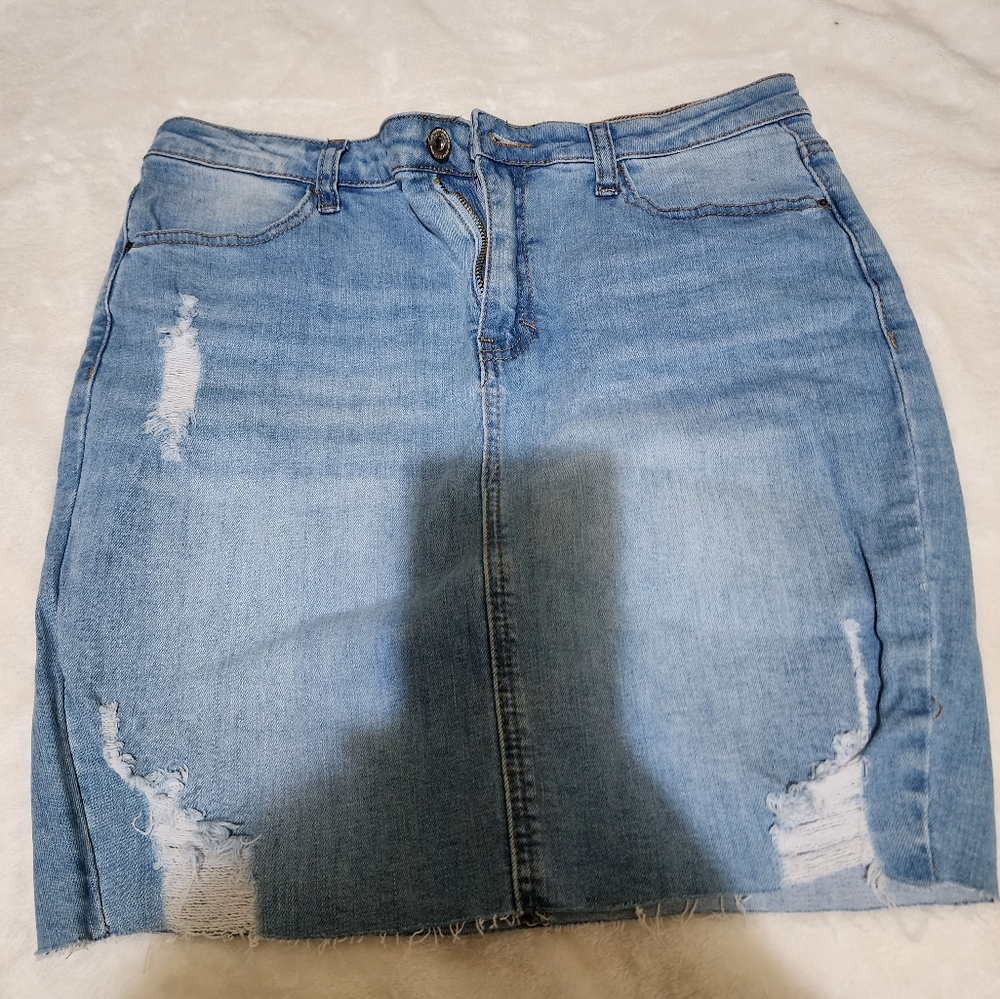 Jean skirt.